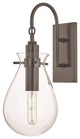 Ivy LED Wall Sconce With Clear Glass Shade, Old Bronze