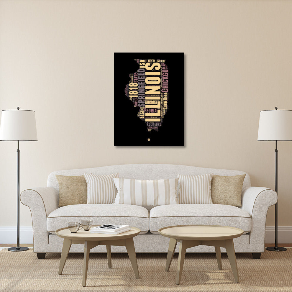 "Illinois Word Cloud 1" Fine Art Print