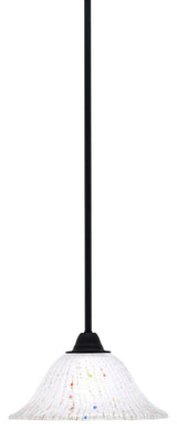 Paramount Mini Pendant, Matte Black, 10" Frosted Crystal Glass