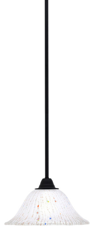 Paramount Mini Pendant, Matte Black, 10" Frosted Crystal Glass