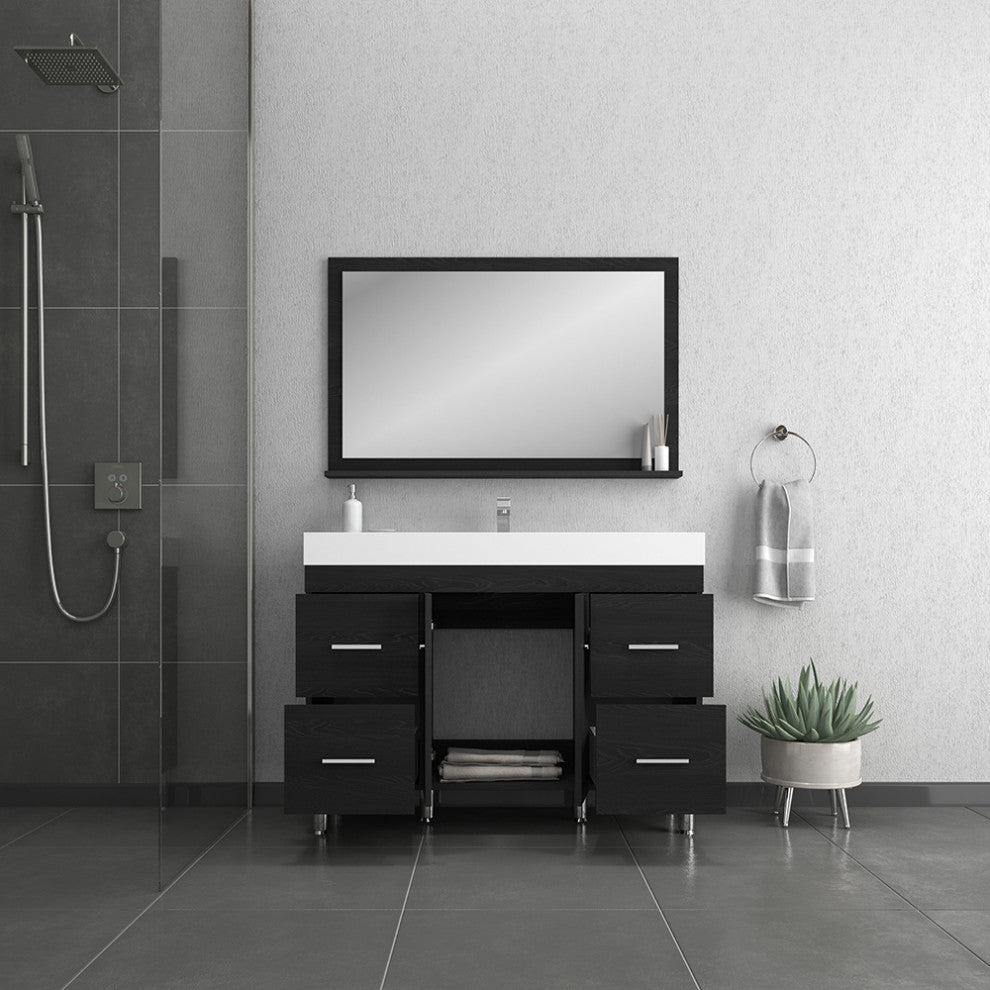 Ripley 48" Modern Bathroom Vanity, Black