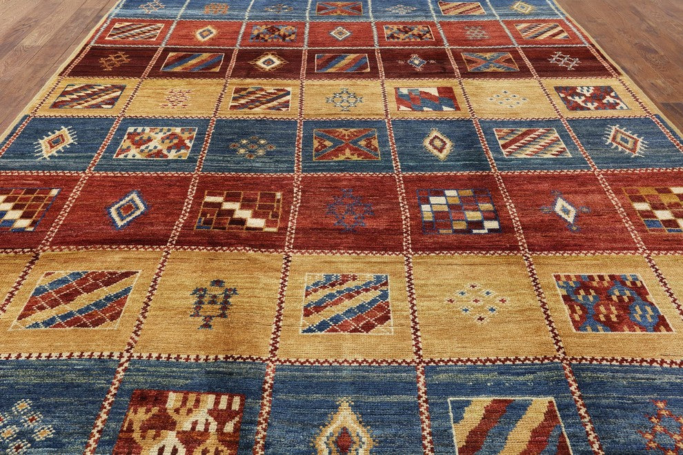 Modern Collection Multicolor Geometric 9'x12' Hand Knotted Wool Area Rug H8814