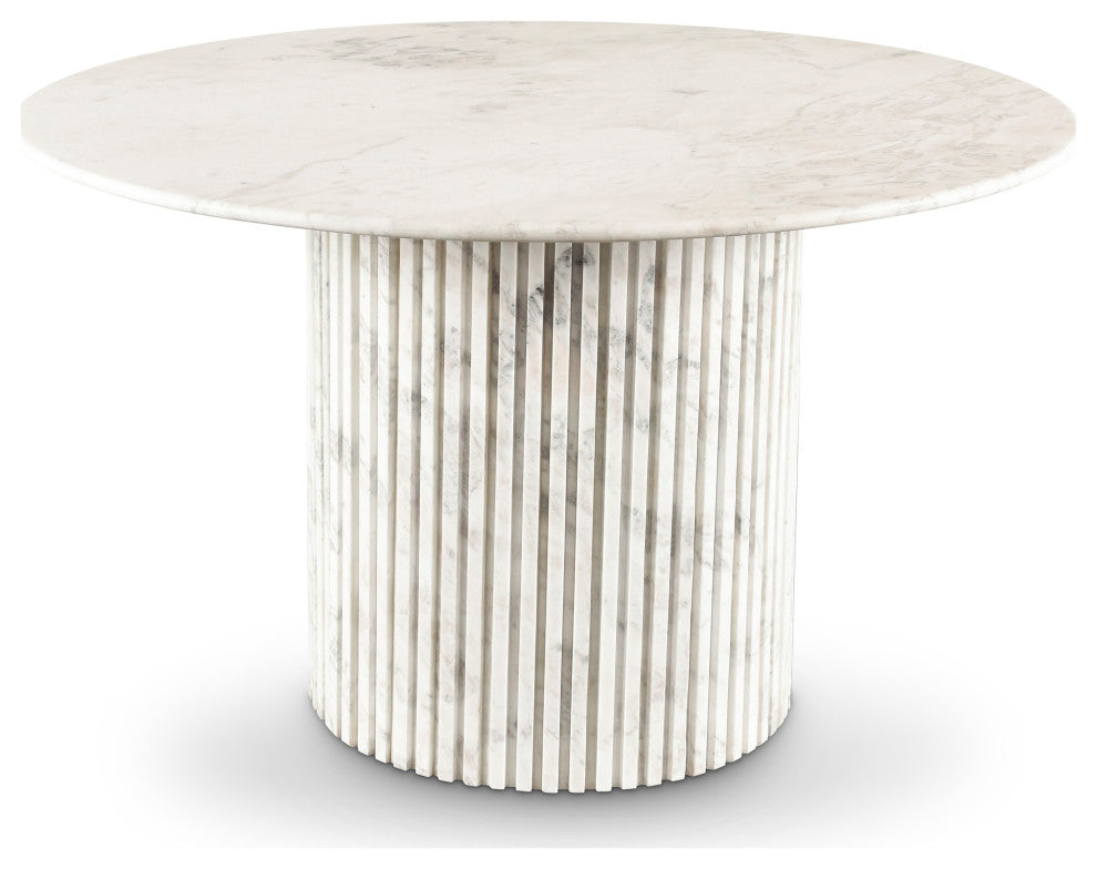 Genoa Marble Dining Table, White