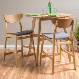 GDF Studio Molle Mid-Century Design Counter Stools, Gray/Oak, Set of 2