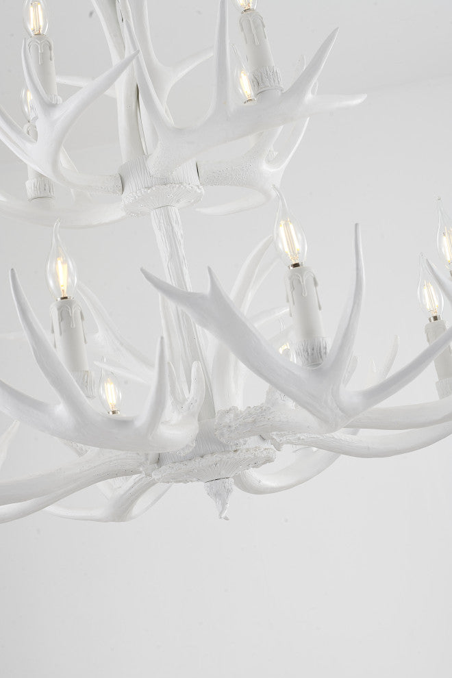 White Polyresin Antler Lighting Fixture
