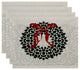 Decorative Holiday Placemat, Set of 4 Floral, Green