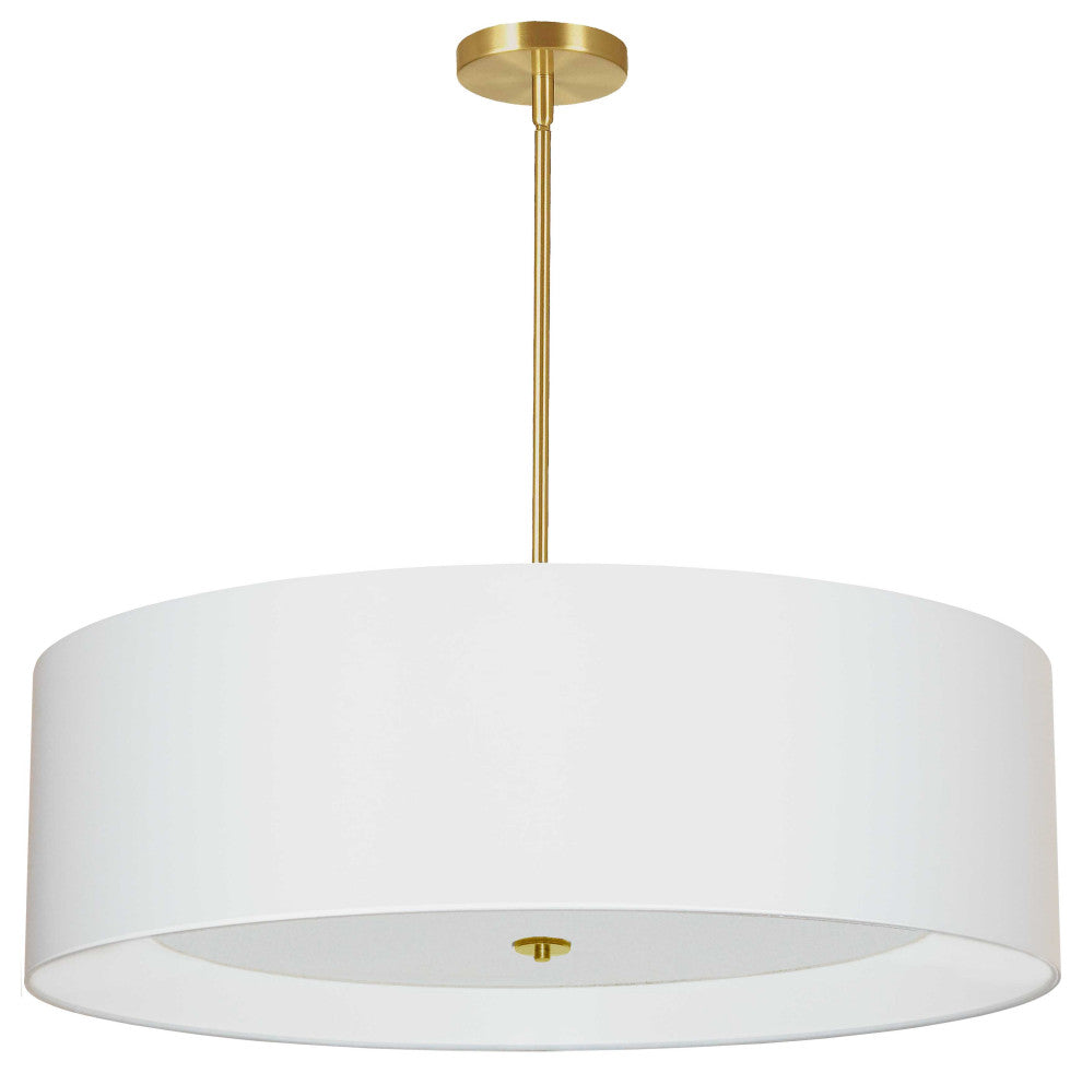 Helena Contemporary 4 Light Aged Brass White Metal Pendant