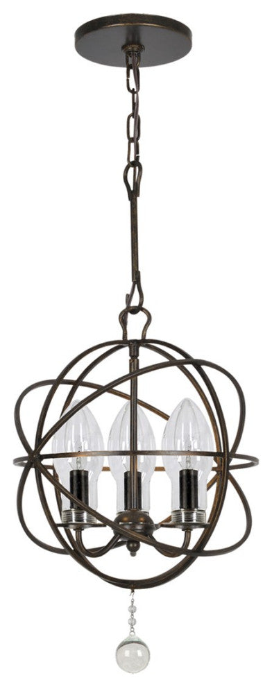 Crystorama Solaris 3 Light Outdoor Chandelier SOL-9325-EB - English Bronze