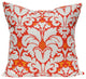 Plumes Damask Pillow, Orange