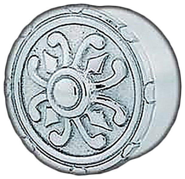 Carved Decorative End Plug Cap 1.5" OD Chrome Brass |