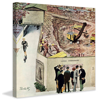 "Sidewalk Sideshow" Painting Print on Canvas by Thornton Utz