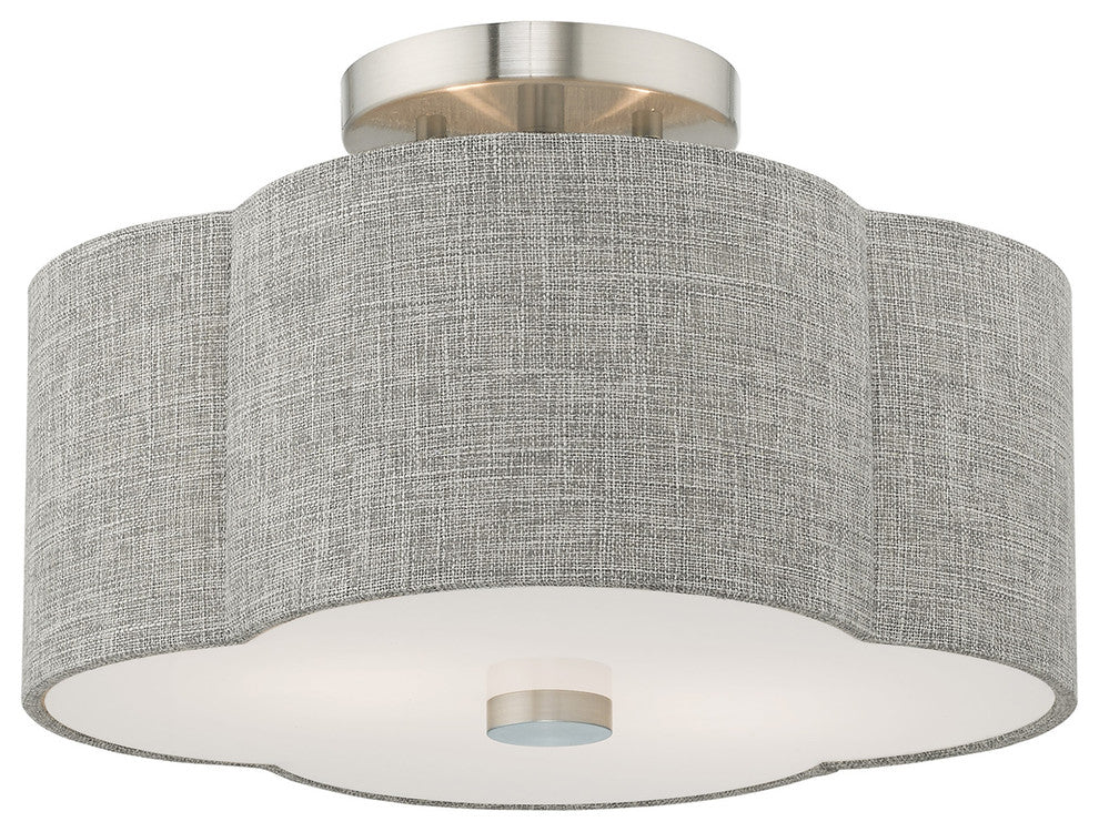 Livex Lighting Brushed Nickel 2-Light Ceiling Mount