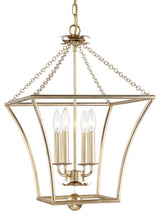 Broche 4-Light Pendant Light, Antique Gold