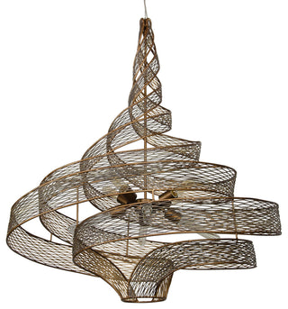 Flow 8-Light Twist Pendant, Hammered Ore