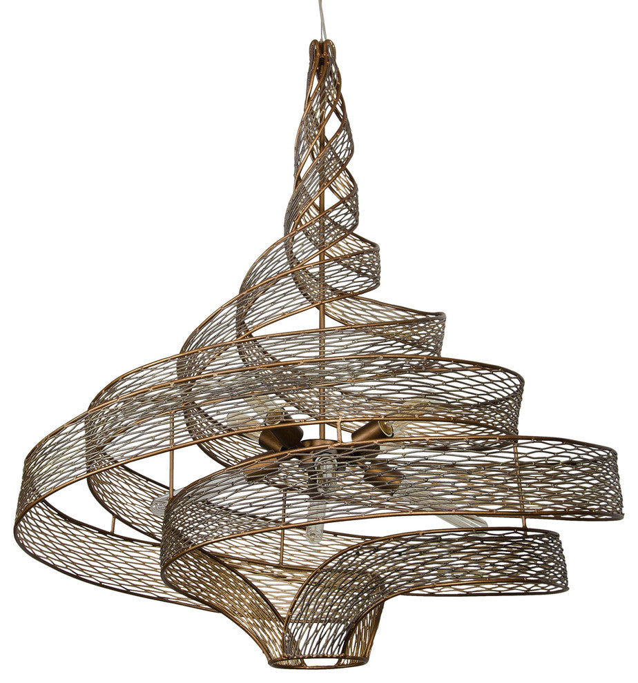 Flow 8-Light Twist Pendant, Hammered Ore