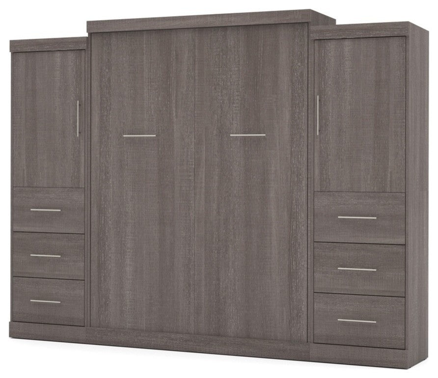 Bestar Nebula By Bestar 115 Queen Wall Bed Kit, Bark Gray