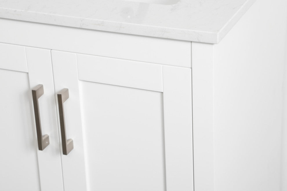 24" Single Bathroom Vanity, White
