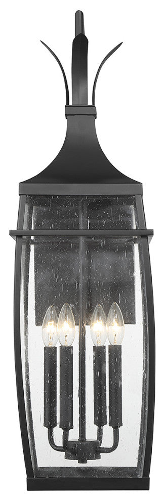 Montpelier 4-Light Outdoor Wall Lantern, Matte Black