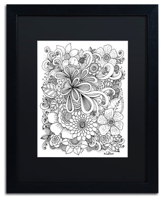 KCDoodleArt 'Zendoodle 5' Art, Black Frame, Black Matte, 16"x20"