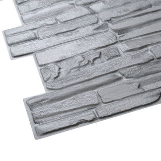 Grey Flagstone 3D Wall Panels, Set of 10, Covers 56.1 Sq Ft