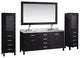London 72" Double Sink Vanity Set With 2 Matching Linen Cabinet, Espresso