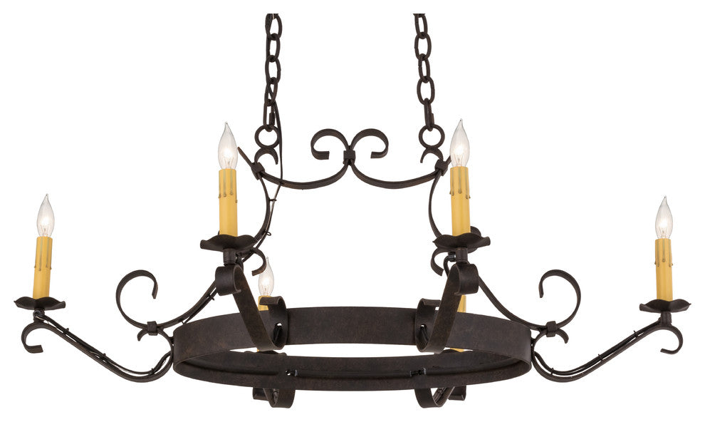 38L Handforged 6 LT Oval Chandelier