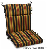 22"x45" Spun Polyester Squared Seat/Back Chair Cushion, Lyndhurst Raven