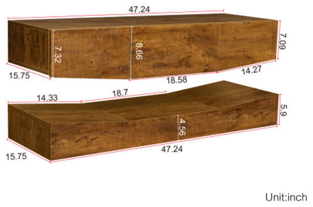 Three drawers MDF WALL-MOUNTED TV Cabinet with Walnut finish