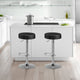 Costway 1 PC Round Bar Stool Adjustable Swivel Pub Chair U Leather W/Footrest