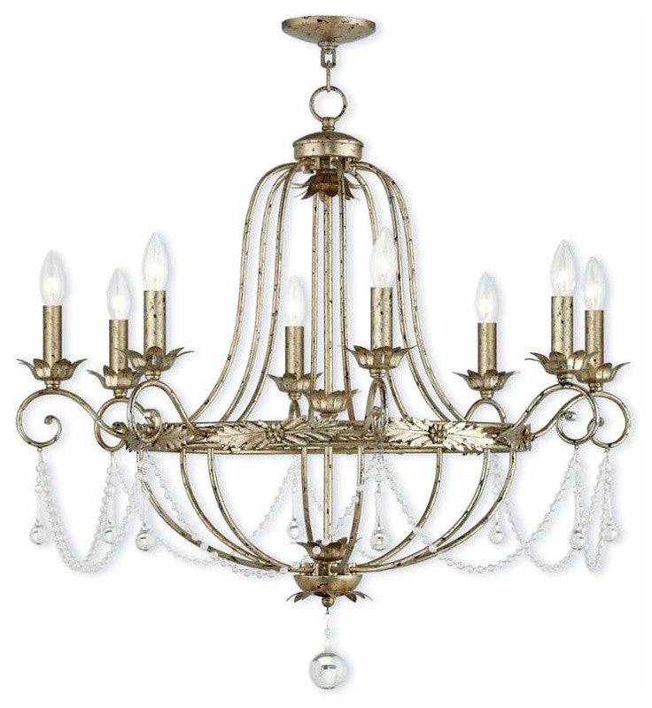 Sophia 8-Light Chandelier, Winter Gold