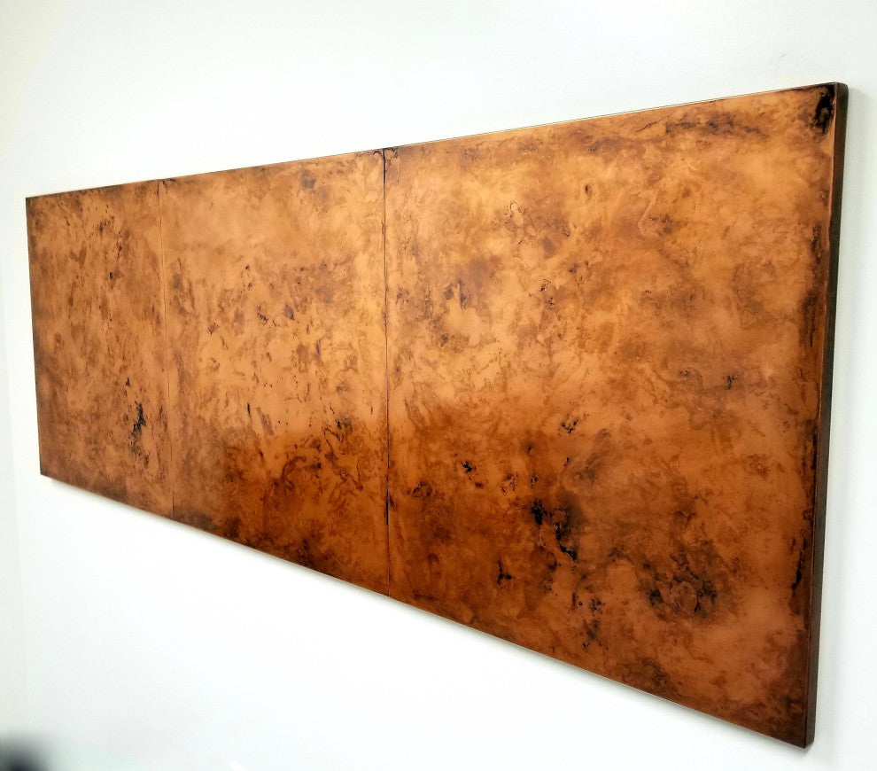 Smoothed Aged Copper Panel King Headboard