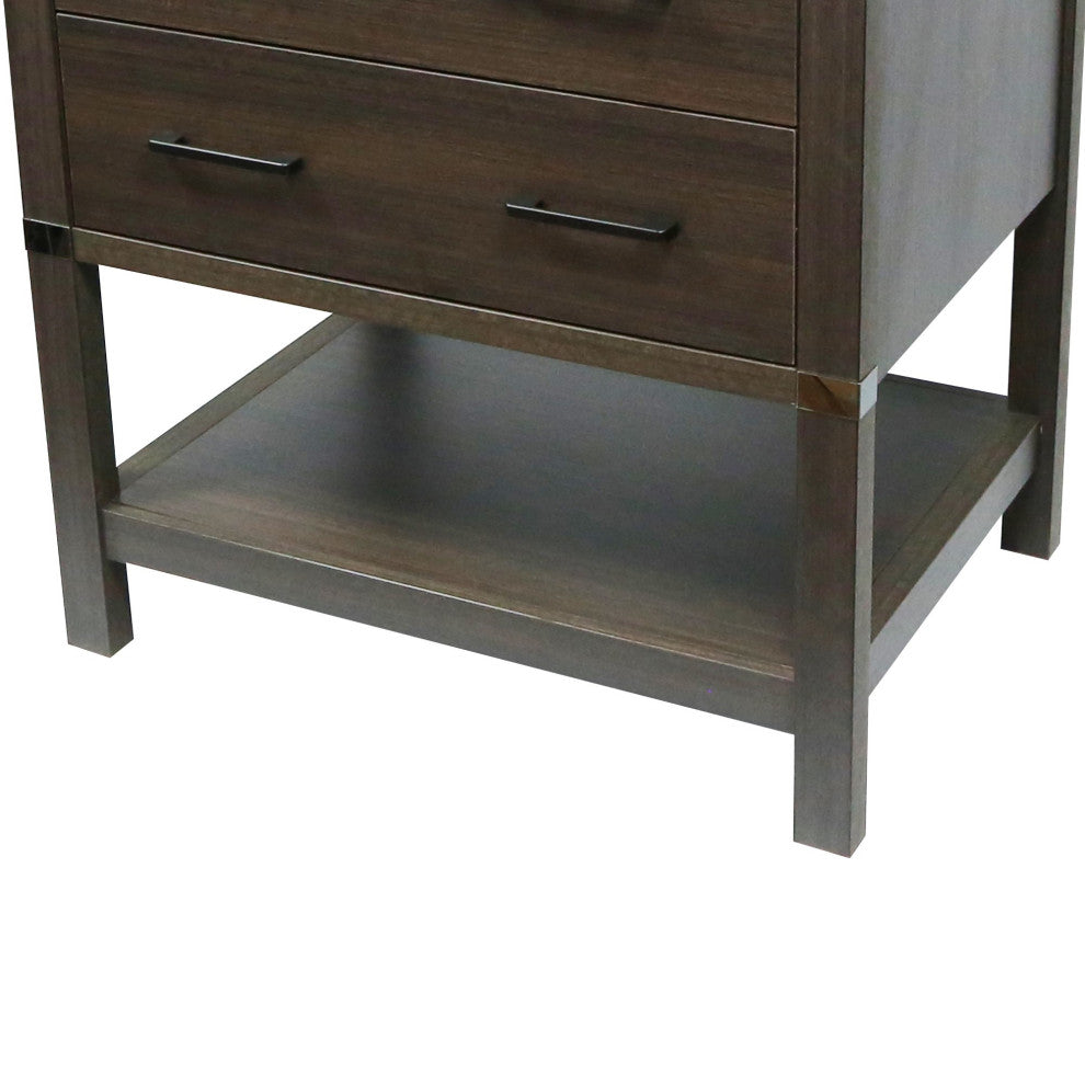 Single Vanity, Dark Gray RG Finish Top With White Engineered Stone And Oval Sink, 31"