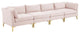 Ardent 4-Seater Performance Velvet Sofa - Pink