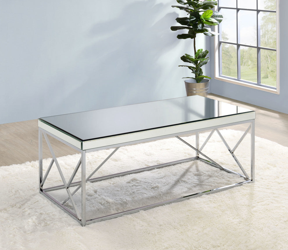 Evelyn Mirror Top Cocktail Table Chrome