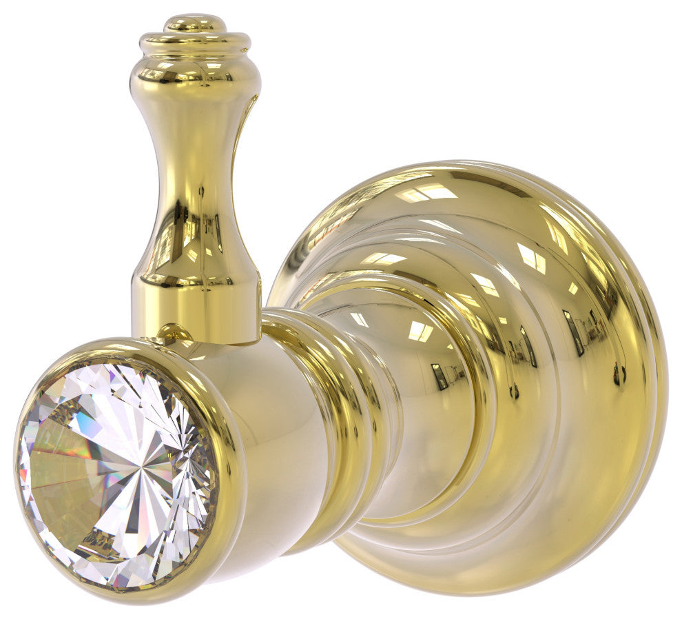 Carolina Crystal Robe Hook, Unlacquered Brass