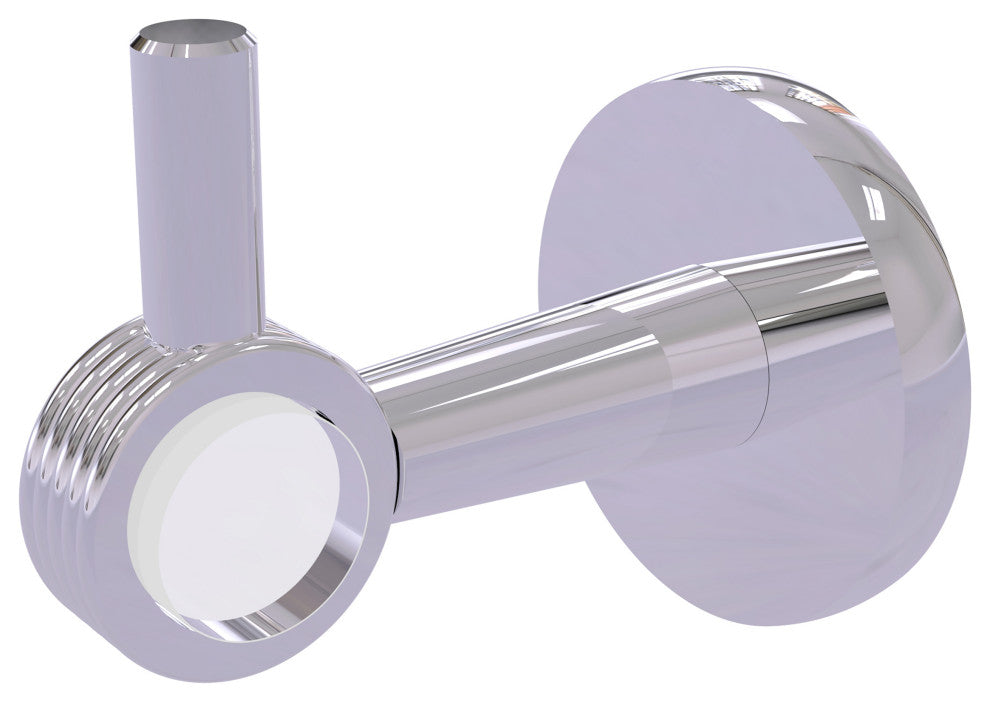 Clearview Robe Hook with Groovy Accents, Polished Chrome