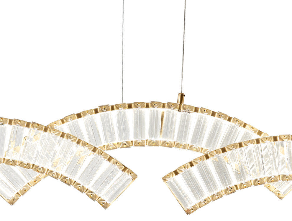 Sanford Integrated Color Changing LED Chandelier, Brushed Gold, 3 Lights/Arcs
