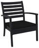 Artemis XL Club Chair Black with Sunbrella Black Cushions, Set of 2