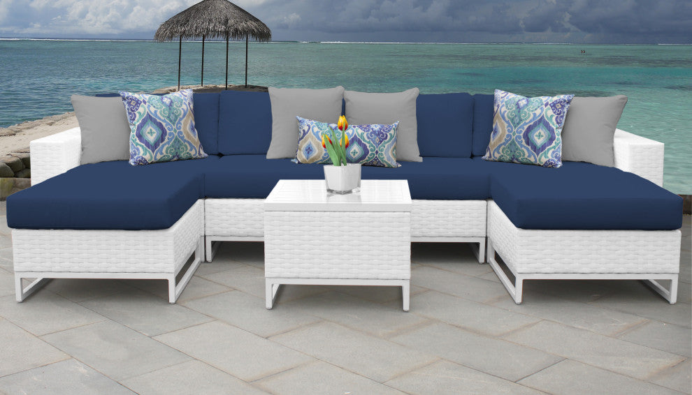 Miami 7 Piece Outdoor Wicker Patio Furniture Set 07b