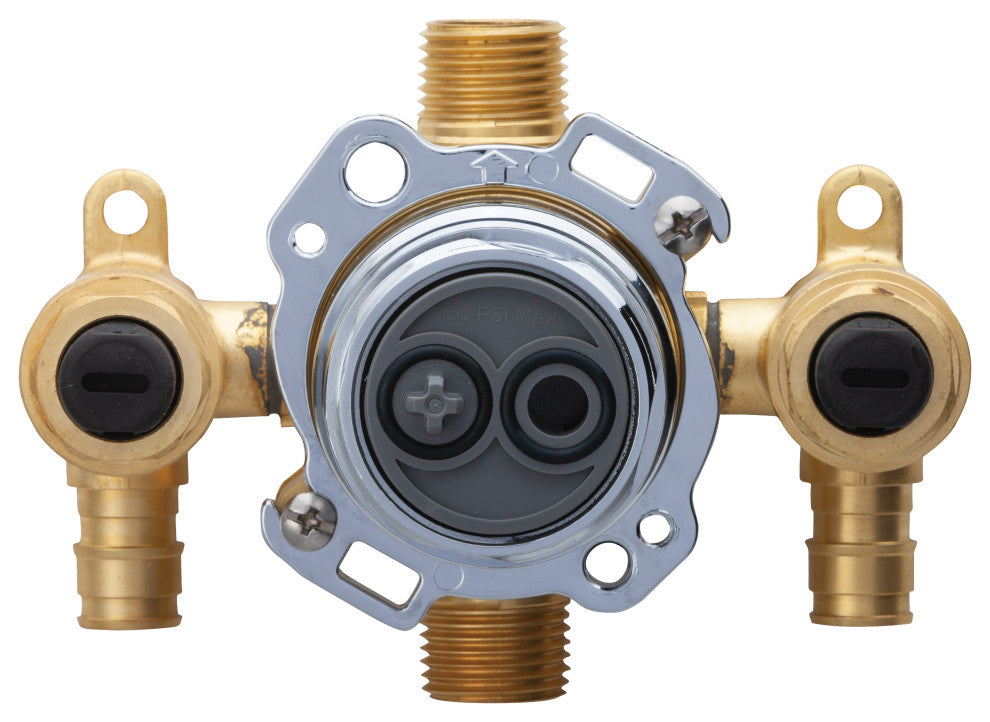 Treysta Tub & Shower Valve- Vertical Inputs WITH Stops- Cold Expansion Pex