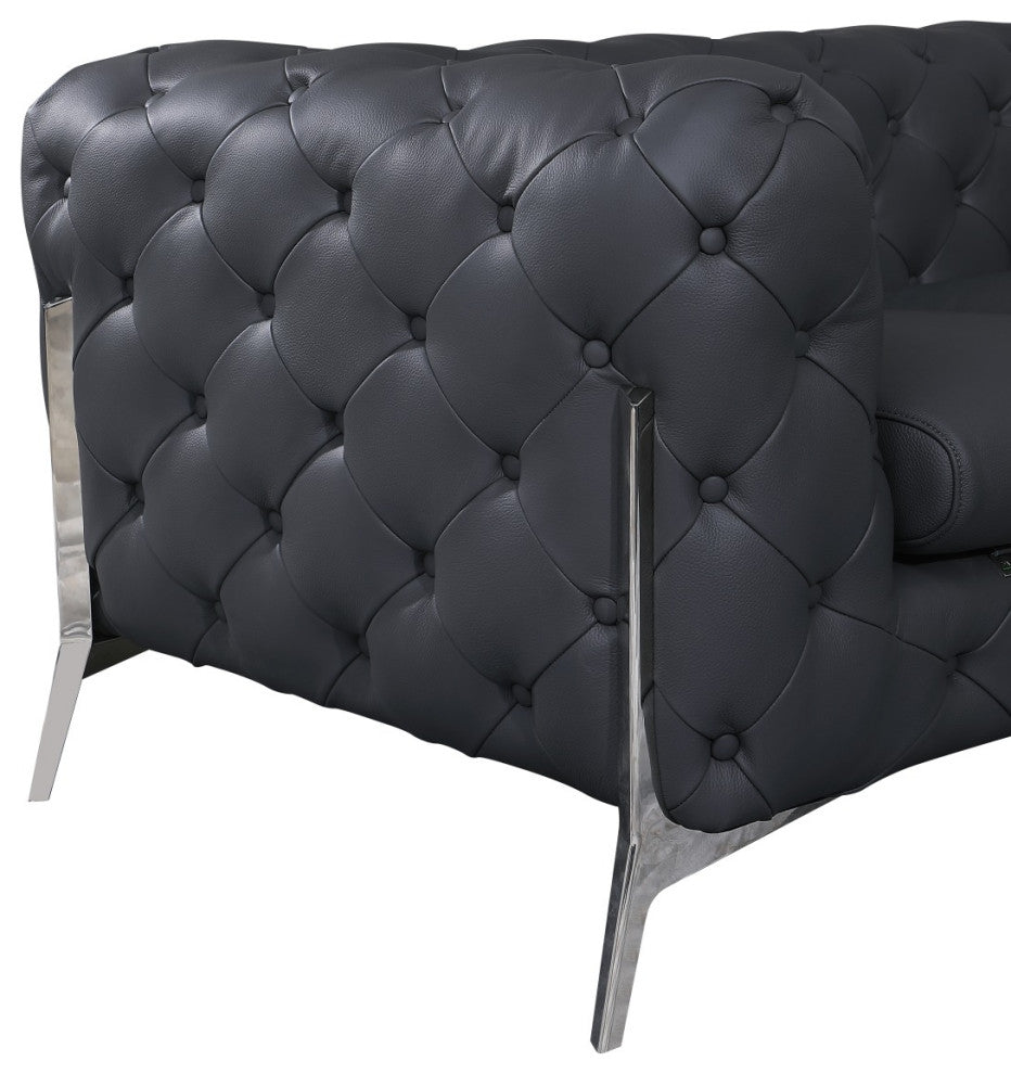 Angelica Italian Leather Loveseat, White