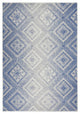 6' X 9' Light Blue Geometric Dhurrie Area Rug