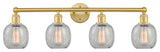 Belfast 4-Light 33" Bath Vanity Light, Satin Gold, Clear Crackle