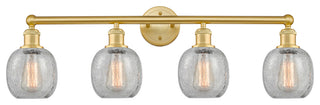 Belfast 4-Light 33" Bath Vanity Light, Satin Gold, Clear Crackle