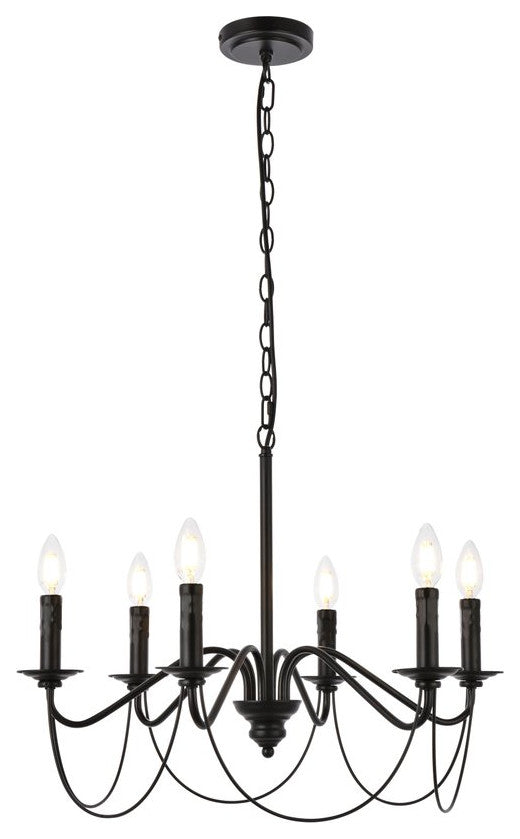 Winston 6-Light Pendant, Black