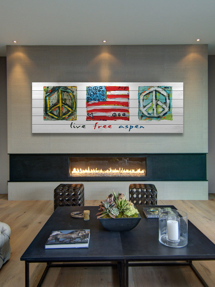 "Live Free Aspen" Print on White Pine Wood by Tori Campisi