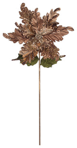Vickerman 20" Chocolate Poinsettia 14" Flower 3/Bg