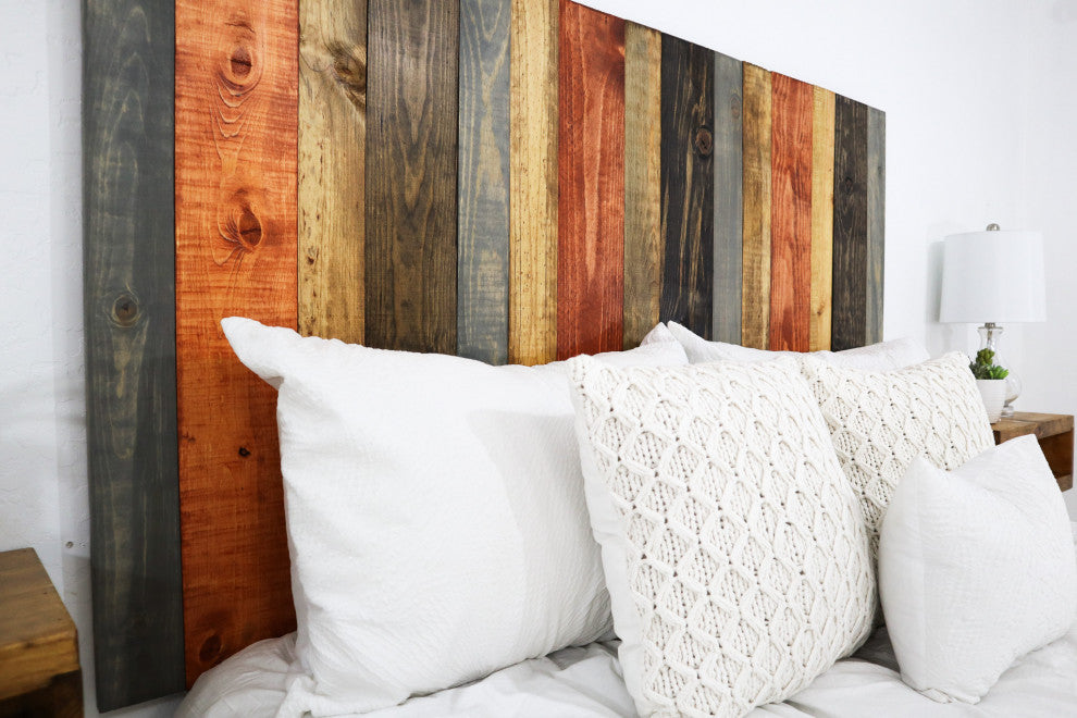 Handcrafted Headboard, Leaner Style, Harvest Mix, Queen