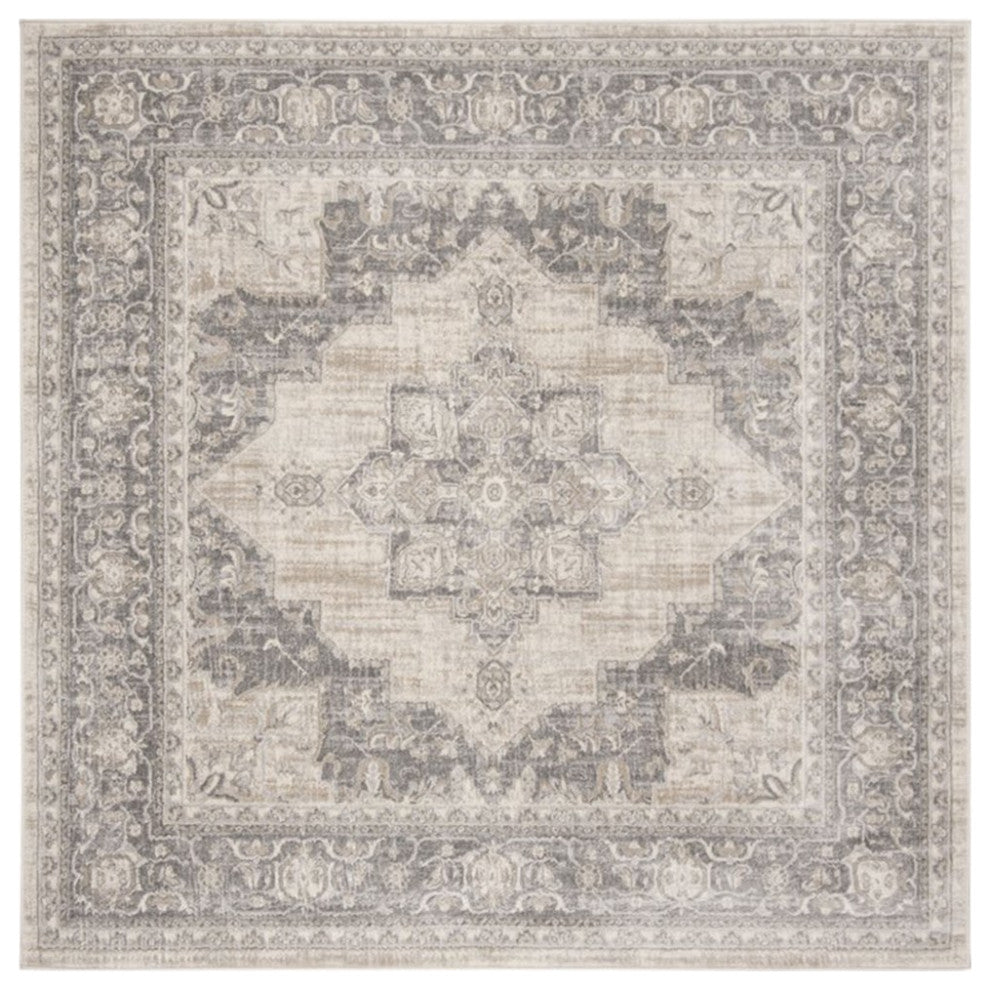 Safavieh Brentwood 6'7" Square Rug in Cream and Gray