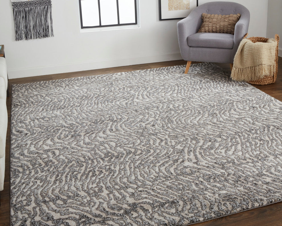 Weave & Wander Kayden Beige/Charcoal Gray Rug, 4' X 6'